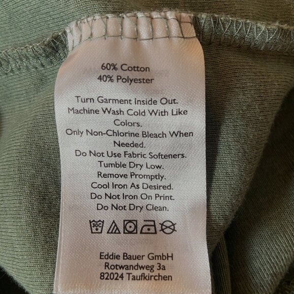 Eddie Bauer Women's Cotton Blend Short Sleeve Top Size TXL Talls Olive Green - Picture 7 of 7